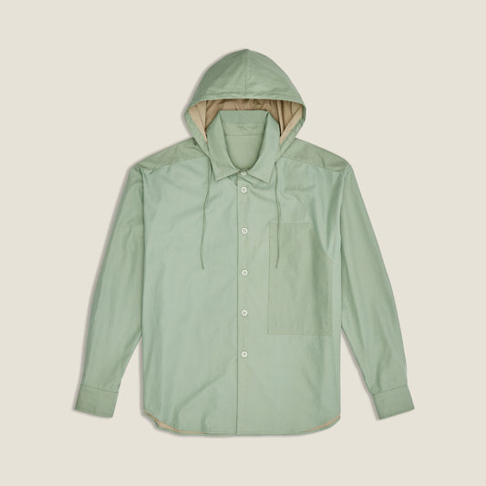 Mint Detachable-Hood Shirt