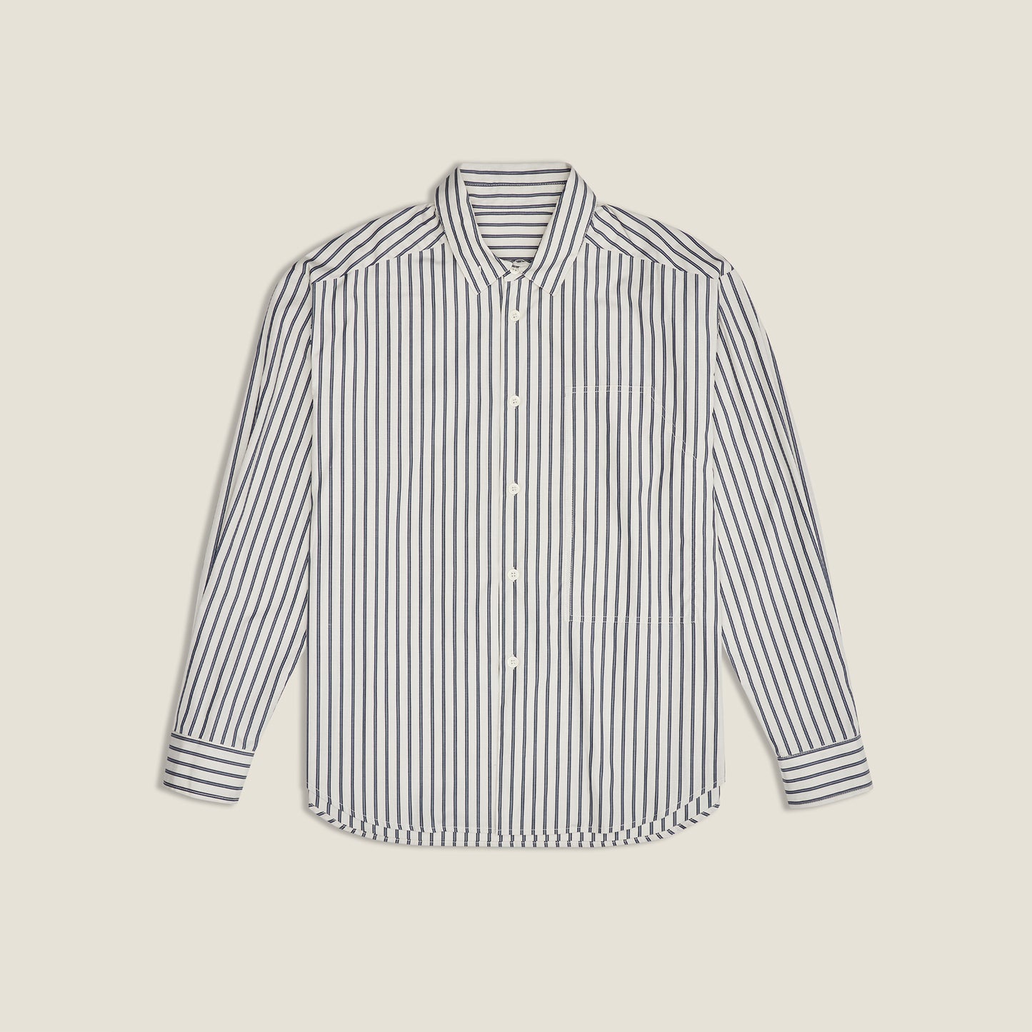 Stripe Detachable-Hood Shirt