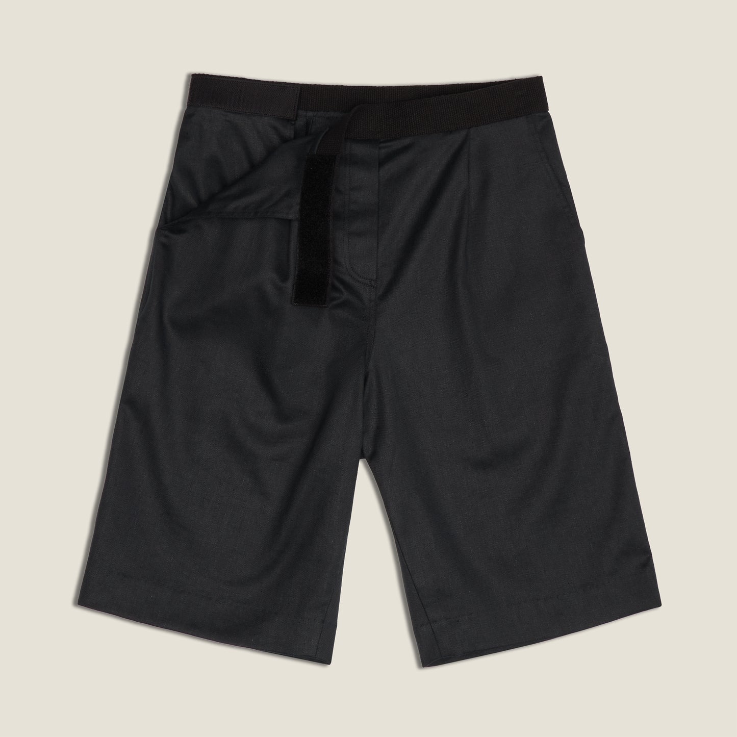 Black Velcro Hemp Short