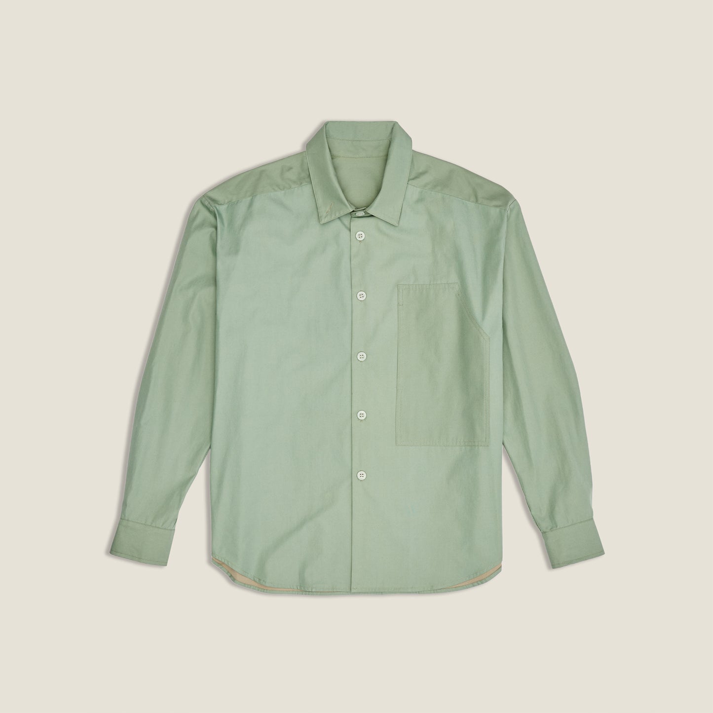 Mint Detachable-Hood Shirt