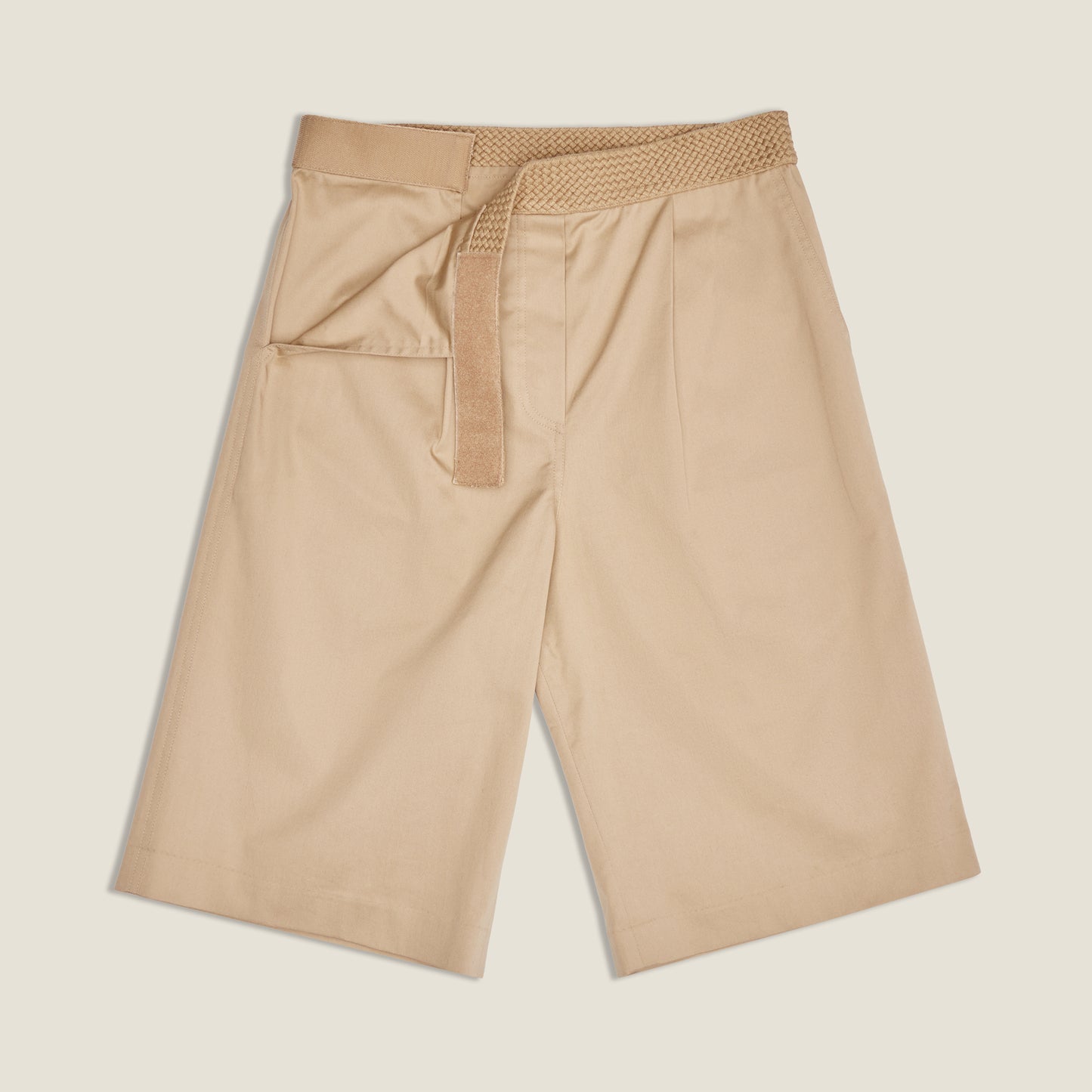 Khaki Hemp Velcro Short