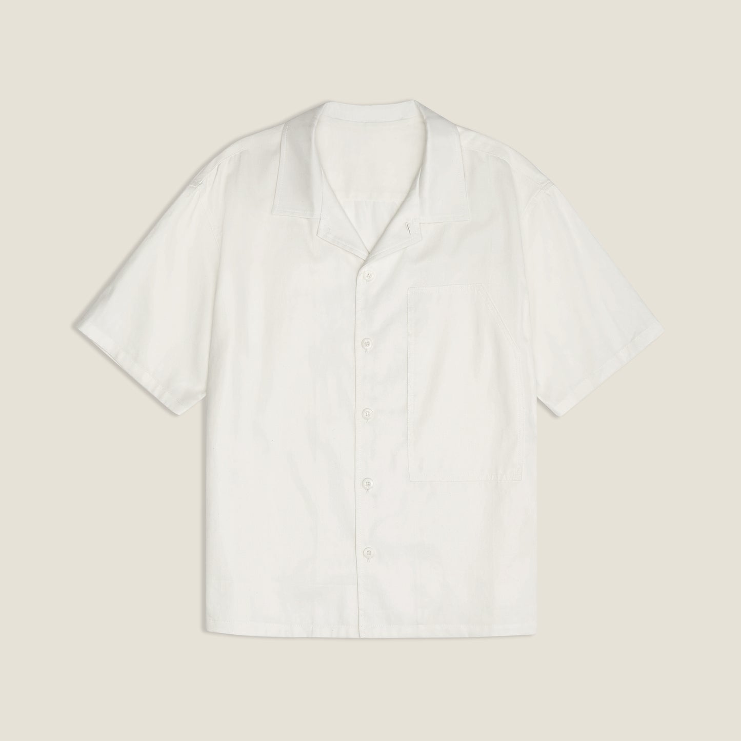 White Hemp Camp Collar Shirt