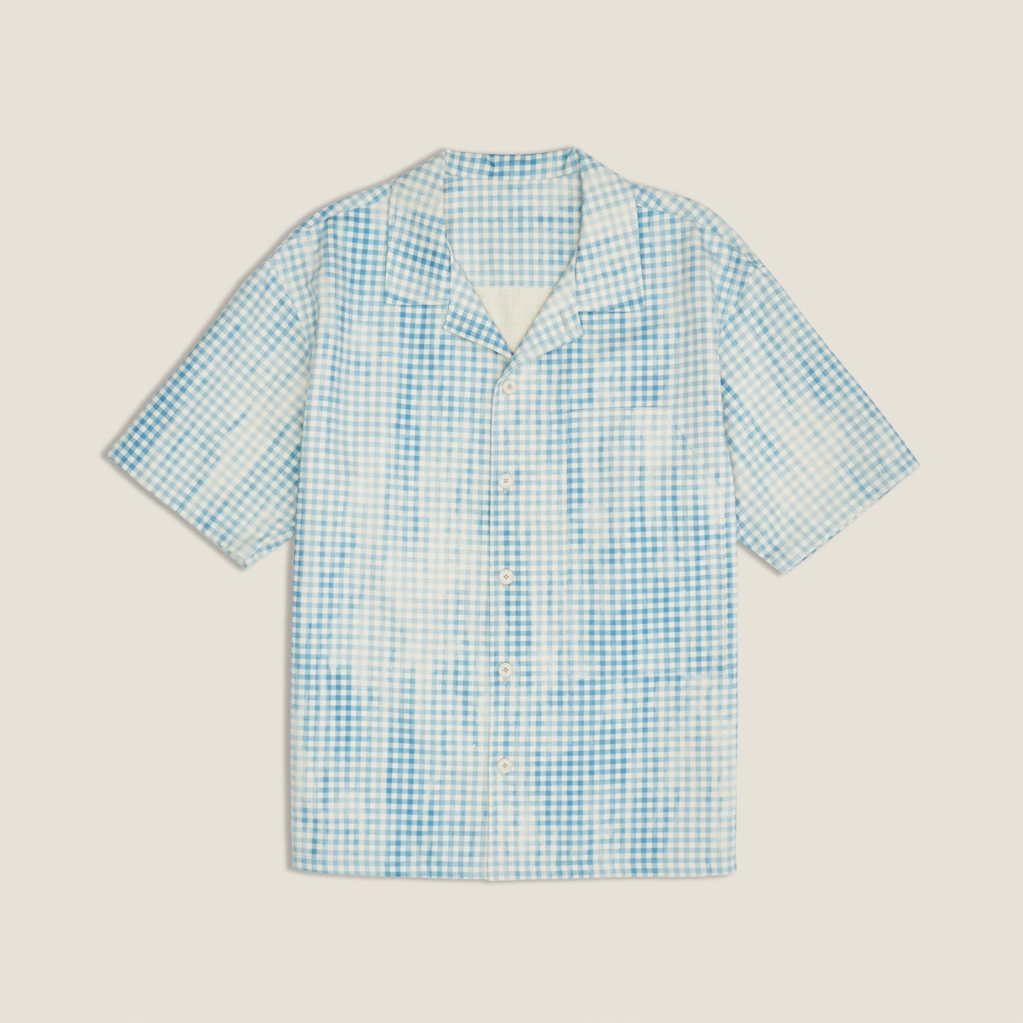 Blue Faded Camp Collar Shirt