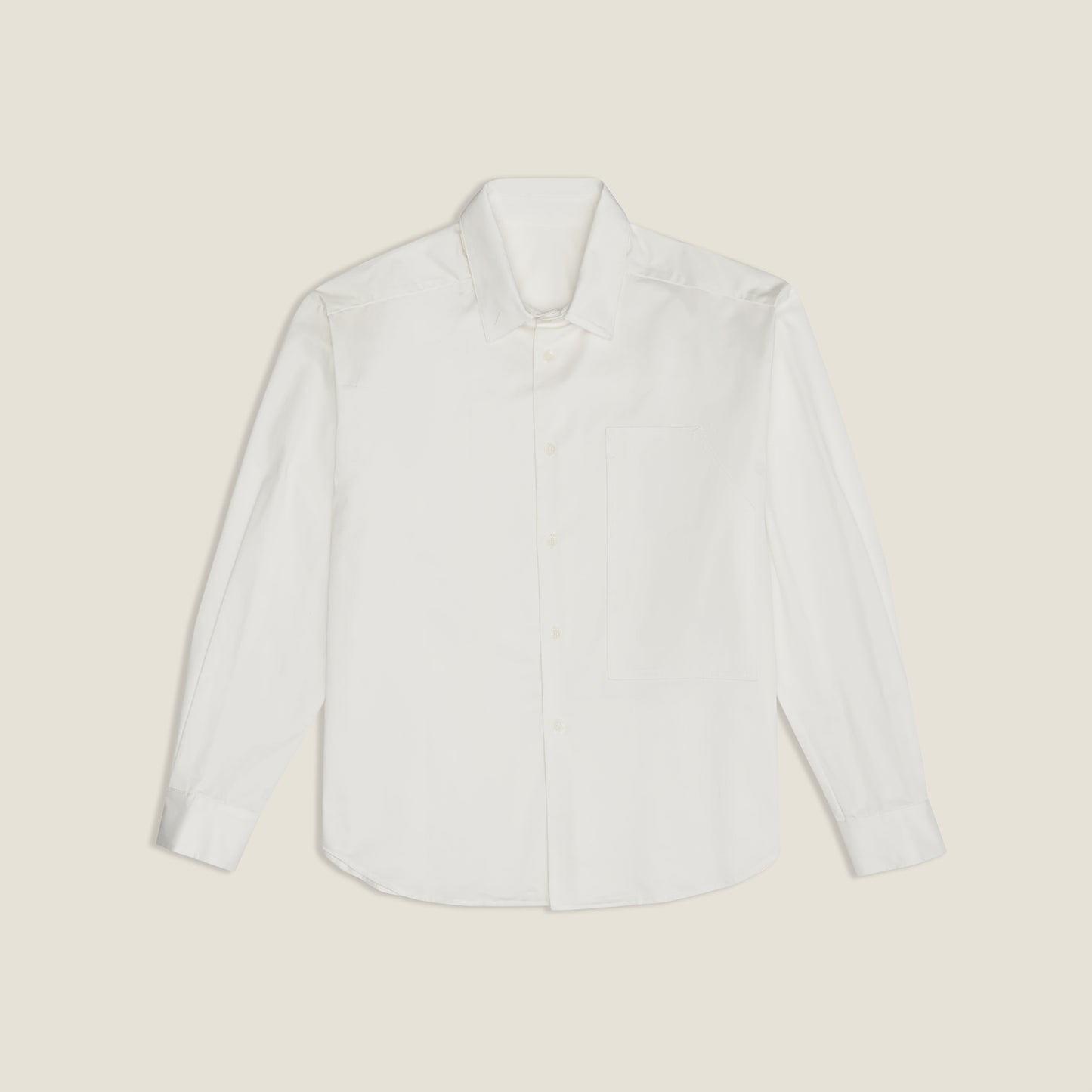 White Oxford Detachable-Hood Shirt