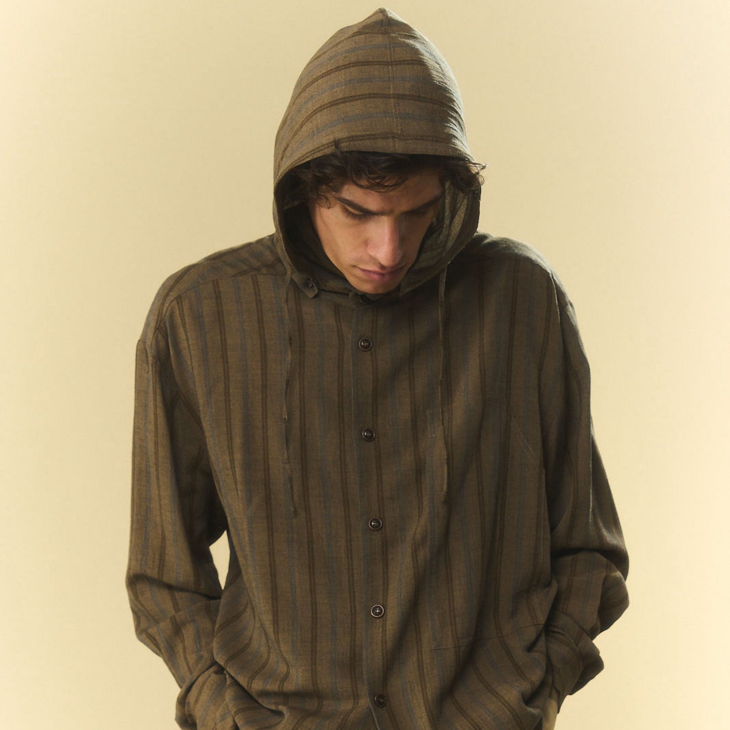 Coffee Detachable-Hood Shirt